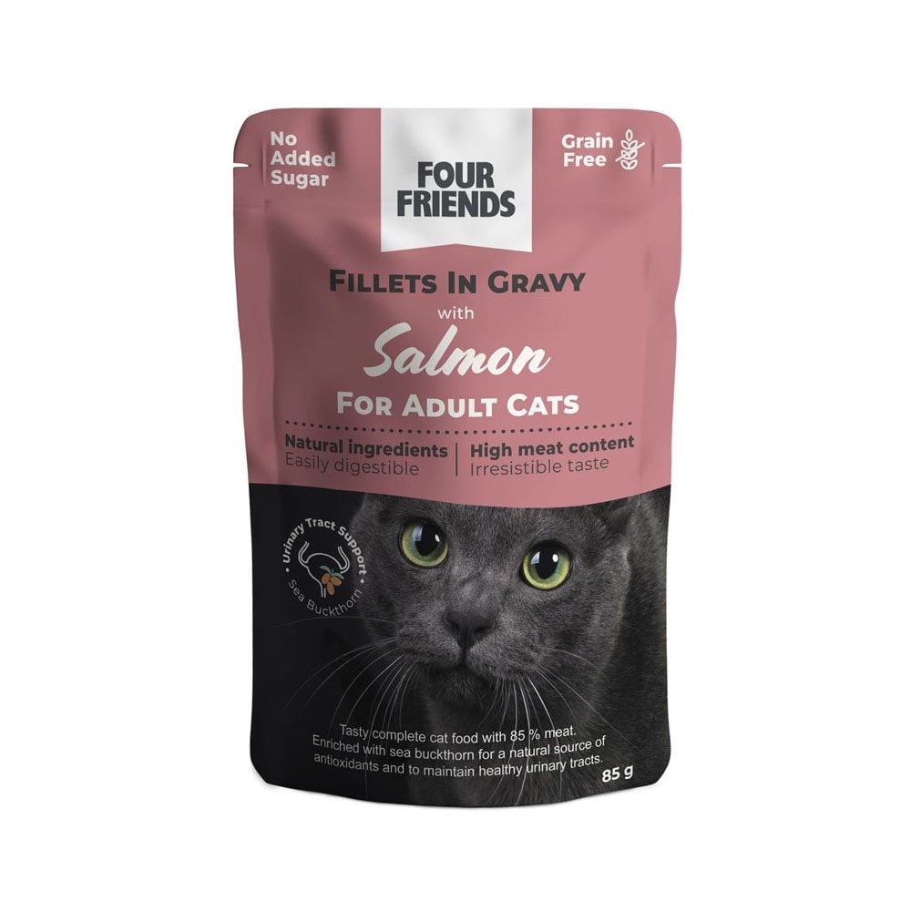 ffc-adult-salmon-in-gravy-pouch Four Friends Adult Salmon konservid kassidele lõhega kastmes, 85 g - Pilt 1