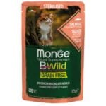 Monge BWILD konservid steriliseeritud kassidele lõhe, krevettide ja köögiviljadega, 85 g