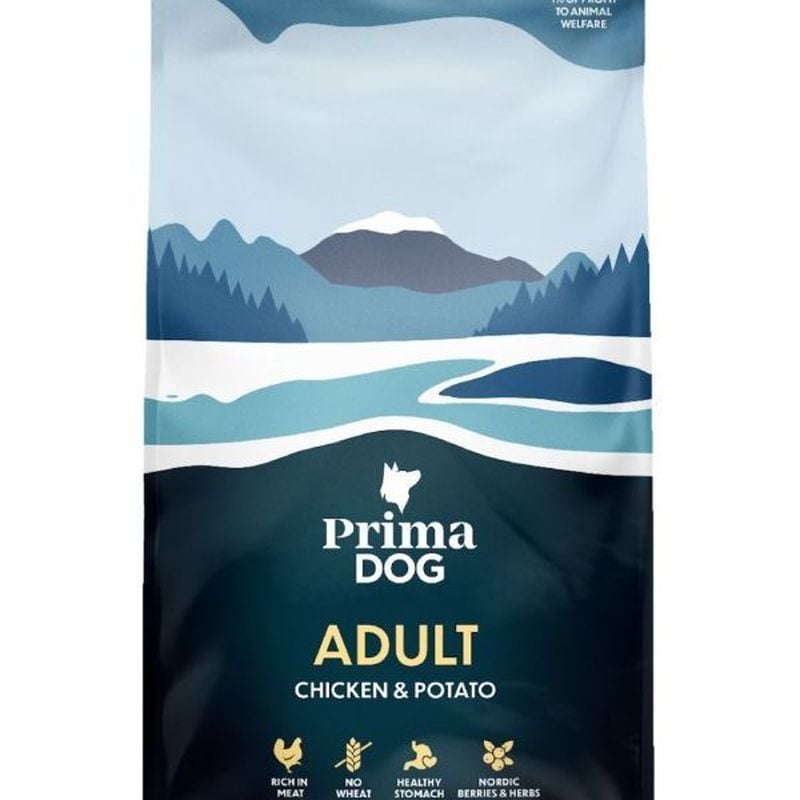 primadog-karma-sucha-dla-psa-kurczak-z-ziemniakami-10-kg PrimaDog Adult Chicken & Potato teraviljavaba kuivtoit täiskasvanud koertele kanaliha ja kartuliga, 20 kg - Pilt 1